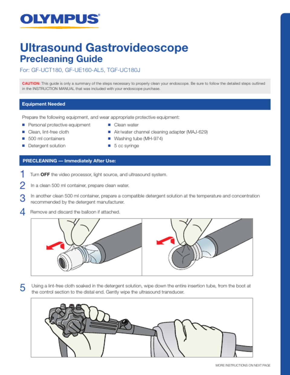 Ultrasound Gastrovideoscope Precleaning Guide PDF download